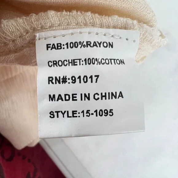 Solitaire Cream Sleeveless Halter Top Crochet Overlay Racerback Womens Size L ? - Picture 8 of 8